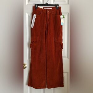 Tinseltown women's Junior Size 1/25 Baggy Corduroy Red Low Rise Fashion Cotton